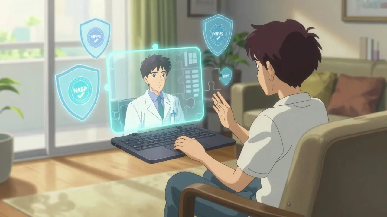 Secure telemedicine consultation with protective verification symbols