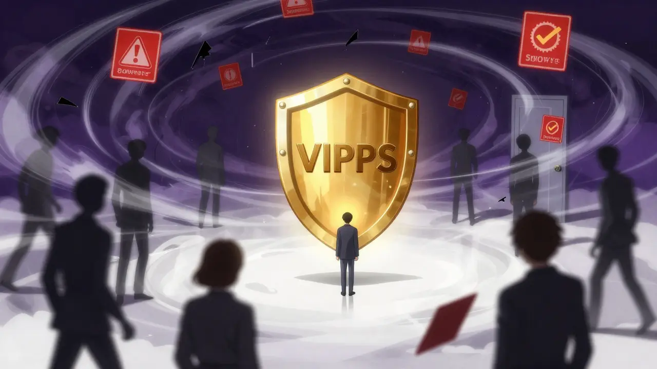 Golden shield protecting user from online scam shadows